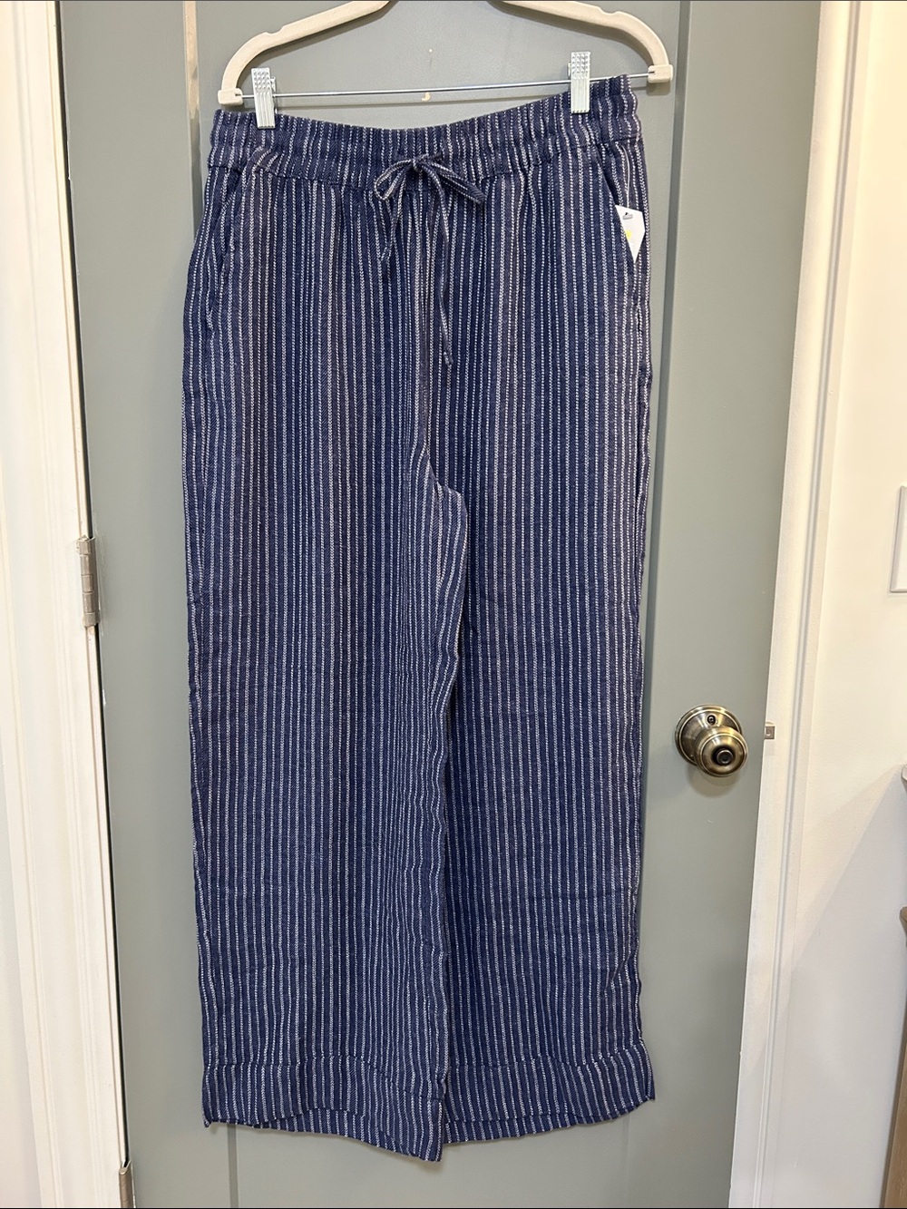 Time and Tru Blue White Striped Wide Leg Pants